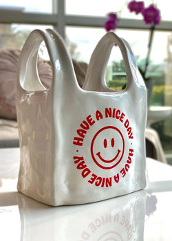 Thank You Bag Ceramic Candle Double Wick
